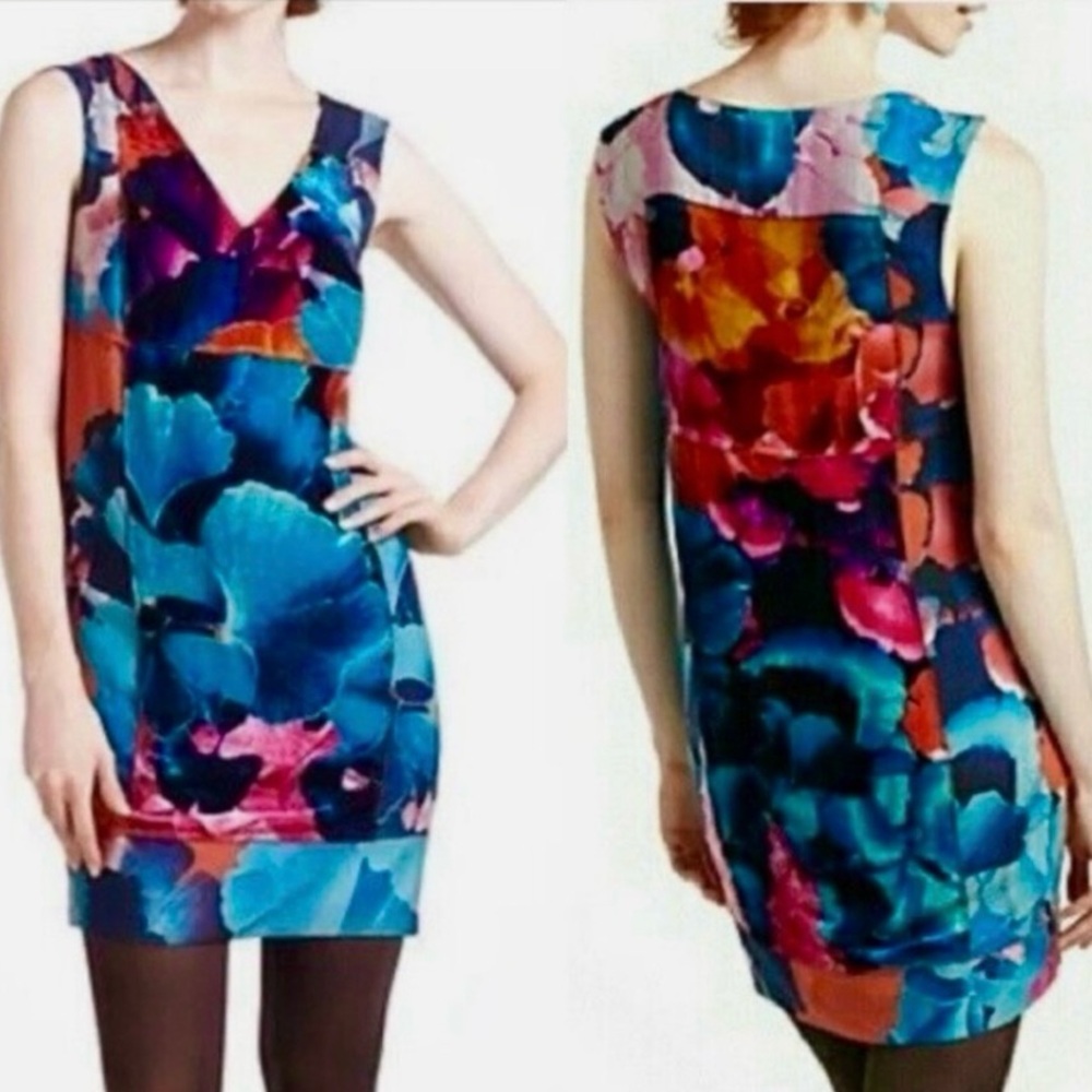 Anthropologie Leifsdottir Night Peony Silk Floral Velvet Dress
